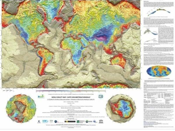Carte gravimetrique mondiale