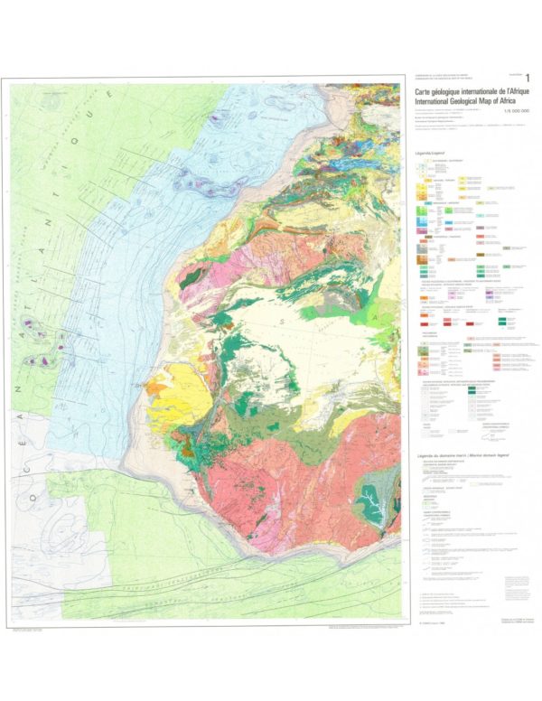 Carte géologique internationale de l'Afrique - jeu de 6 feuilles