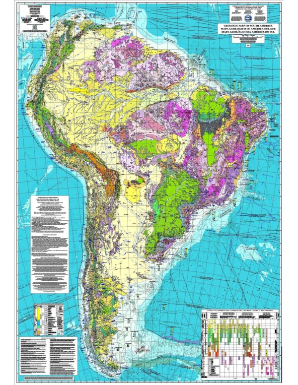Carte géologique de l'Amérique du Sud-2005