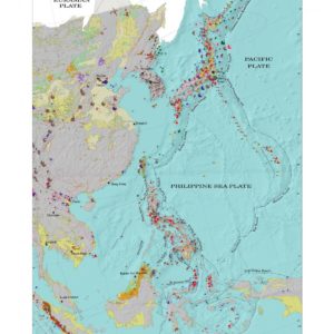 Carte des risques géologiques de l'Asie de l'Est