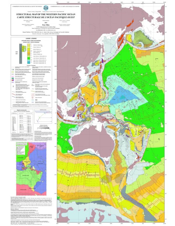 Carte structurale de l'Océan Pacifique ouest