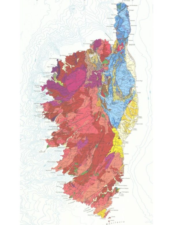Carte géologique de la Corse et de la Sardaigne